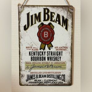 Jim Beam Kentucky Straight Bourbon Whiskey metal Sign